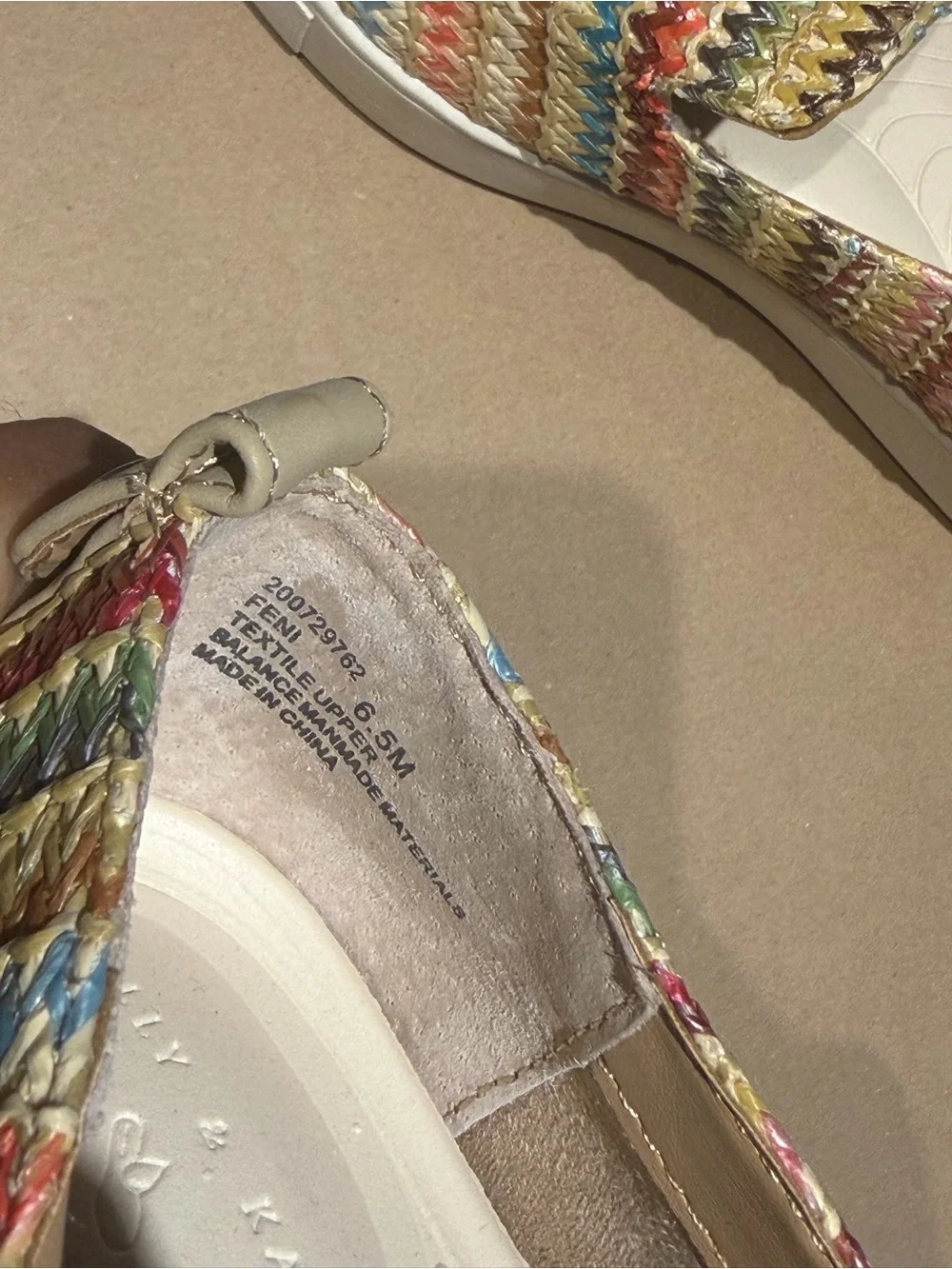 Kelly & Katie Multicolor Woven Slip-On Sneakers no box